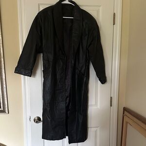 Jacqueline Ferrar Men's Black Leather trench coat